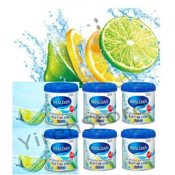 YirehStore My Shaldan Squash Scent 6-cans, Original Classic Formula, Car Cup-holder Natural air freshener, Real Fruit Aroma, JDM