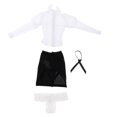 thumbnail image 1 of 1/6 conjunto de ropa para muñeca femenina uniforme blusa de manga larga, figuras de acción coleccionables ropa para figura de acción femenina de 12 Negro CUTICAT Traje de muñeca femenina, 1 of 6