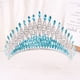 thumbnail image 4 of Zhuge Tiara de boda para novia, diadema de princesa, corona de novia, joyería para el cabello con diamantes de imitación de cristal, decoración para novia, cumpleaños, graduación, boda (verde claro), 4 of 4
