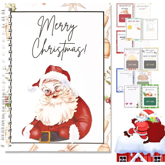 Libro de Tarjetas de Regalo Navideñas Funfunman 13x18 cm Espiral DIY
