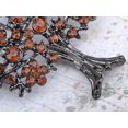 thumbnail image 4 of Gunmetal Tone Topaz Colored Rhinestones Apple Fruit Floral Tree Brooch Pin, 4 of 5