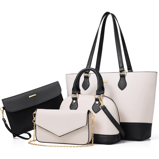 Set de bolsos Bagsure Fashion para mujer, 4 piezas, piel sintética