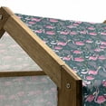 thumbnail image 5 of Flamingos Pet House, Exotic Bird Pattern with Flowers Hearts and Raindrops Tropical, Outdoor & Indoor Portable Dog Kennel with Pillow and Cover, 5 Sizes, Dark Green Pale Pink, by Ambesonne, 5 of 5