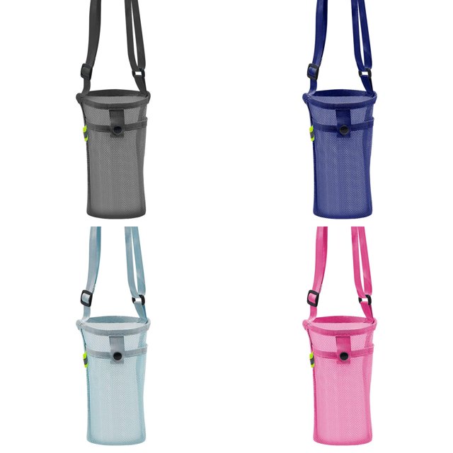 Porte-bouteille d'Eau avec Sangle Réglable - Sac Porte-Bouteille en Maille, Sac Isolant Premium avec Poche pour Randonnée, Gym, Camping et Voyage, Léger et Facile à Nettoyer