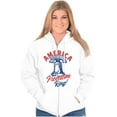 thumbnail image 3 of America Let Freedom Ring Liberty Bell Unisex Fleece Graphic Zip Up Hoodie Brisco Brands 2X, 3 of 6