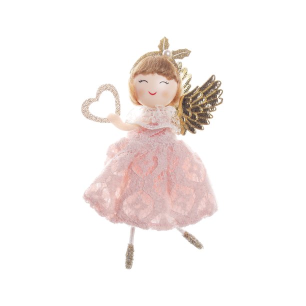 Falda hueca con aro de cabeza de encaje para niña, linda niña de cuento de hadas, corazón, ángel, regalo de cumpleaños, decoración, muñeca