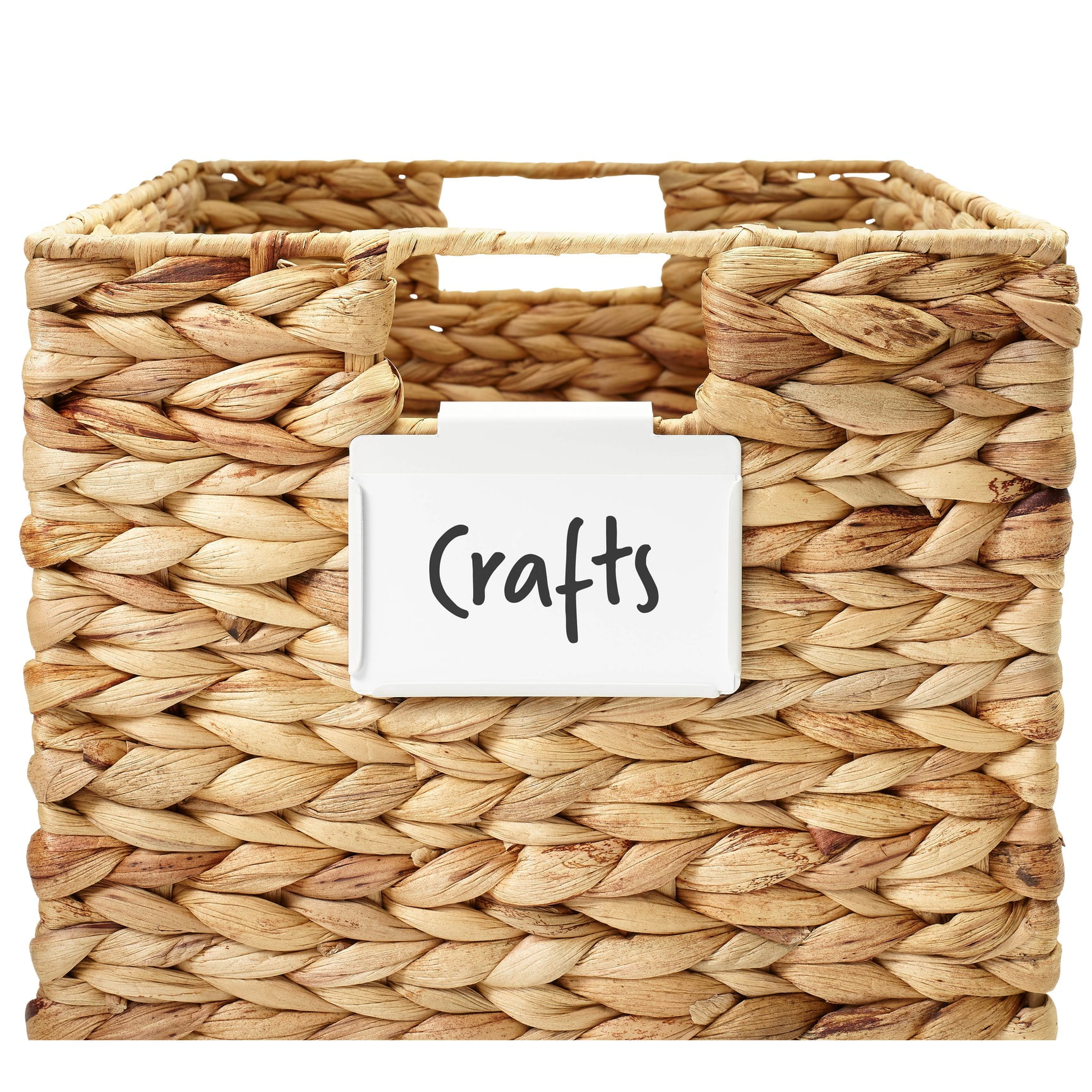 White Metal Bin and Basket Label Clips for Storage Bins. Dry Erase