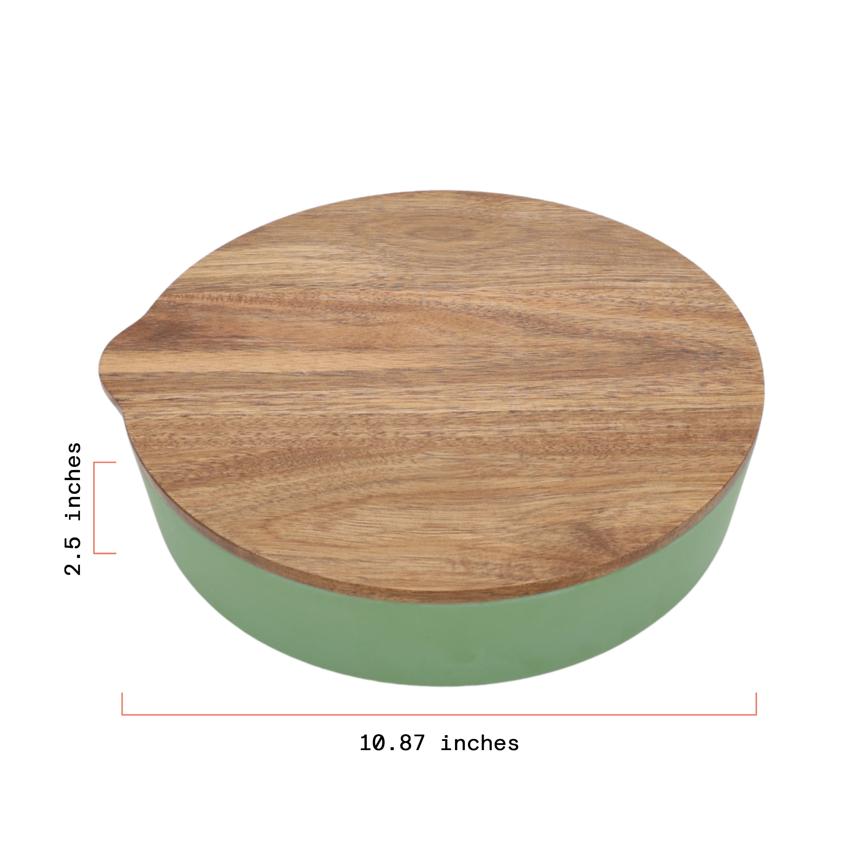 Beautiful Serve Bowl 14.6" x 6" Bamboo Melamine with Sardine Dip Bowls and Wood Lid, Multi-Color by Drew Barrymore