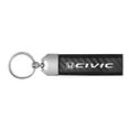 thumbnail image 2 of iPick Image for Honda Civic Real Carbon Fiber Leather Strap Key Chain with Black stitching, Official Licensed, 2 of 4