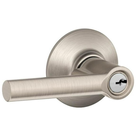 Schlage F51-Brw Broadway Single Cylinder Keyed Entry Door Lever Set - Nickel