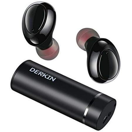 Wireless Earbuds, Derkin TWS X7 Best Bluetooth 5.0 Headphones 3D Stereo 16H Playtime Sweatproof Earphones Built-in Dual (Best Earphones With Mic Under 50)
