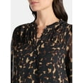 thumbnail image 3 of Time and Tru Women's Pintuck Yoke Dress with Long Sleeves, Sizes XS-XXXL, 3 of 4