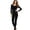 Black, variant on Women's Crewneck Long Johns Ultra Thin Modal Thermal Underwear Top & Bottom Set Black Small