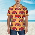 thumbnail image 4 of Balery Red Cars Print Men's Hawaiian Shirts Short Sleeve Beach Shirt Relaxed Fit Vacation Button Down Shirts-3X-Large, 4 of 9