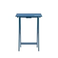 thumbnail image 2 of Contemporary Home Living 4-Piece Folding Planked Top Tray Table Set - 26.5" - Blue, 2 of 6