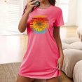 thumbnail image 1 of Mefallenssiah Chemise de Nuit Courte Surdimensionnée pour Femmes Mode Imprimé Poitrine Manches Courtes, 1 of 7