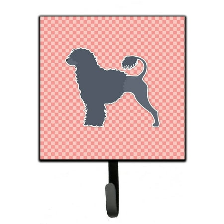 

Carolines Treasures BB3668SH4 Portuguese Water Dog Checkerboard Pink Leash or Key Holder 7Hx4.25W multicolor