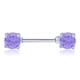 thumbnail image 1 of Piercing corporal de acero quirúrgico, joyería, barra, barra, circonitas, anillo protector para pezón (púrpura), 1 Uds., 1 of 2