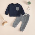 thumbnail image 2 of TOWED22 Toddler Boy Clothes Baby Outfits Fall Winter Solid Color Pullover Pockets Sweatshirts + Joggers Pants Set(Blazer,12-18 M), 2 of 4