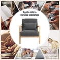 thumbnail image 5 of PAPROOS Mid-Century Modern Accent Chair, Velvet Fabric Arm Chair with Wood Frame and Pillow, Upholstered Armchair Comfort Reading Chair Lounge Chair for Living Room Bedroom Sunroom, Gray, 5 of 10