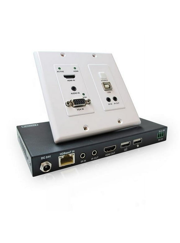 Comprehensive CHE-HDBTWP240K WallPlate HDMI, USB, VGA & Audio Extender TX & RX Kit