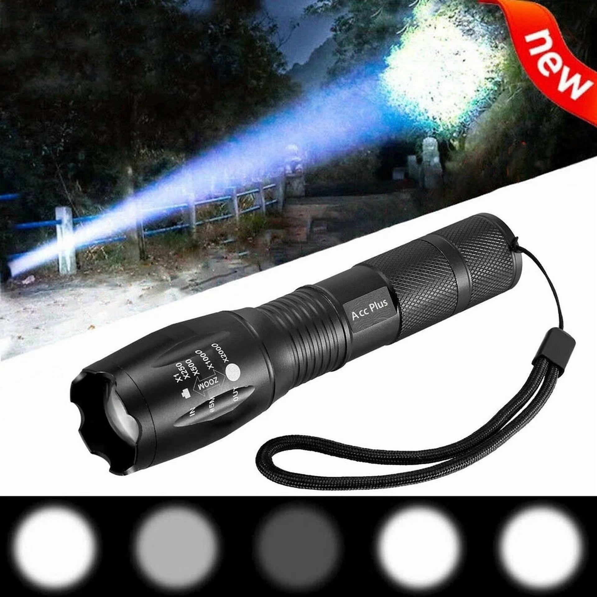 Super Bright Tactical Police Torch Zoomable Camping LED Flashlight 5 Modes 5PCS