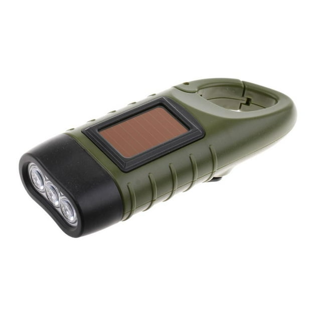 Lampe de Poche à Manivelle d'Urgence LED pour Extérieur Lampe de Poche à Manivelle Camping Vert
