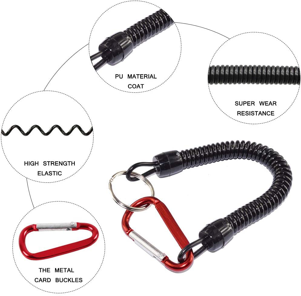 Black TPU Surf Leash Coiled by Bullet Proof Surf Double Stainless Steel Swivels 
