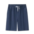 thumbnail image 2 of pstuiky Pantalones cortos para hombre, Pantalones cortos transpirables de color liso para hombre, informales, para vacaciones, con bolsillos Pantalones cortos cargo, 2 of 4