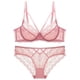 thumbnail image 5 of Sujetador transparente ultrafino de encaje sexy sin esponja, ropa interior para mujer, conjunto de sujetador pequeño con pecho grande, 5 of 6