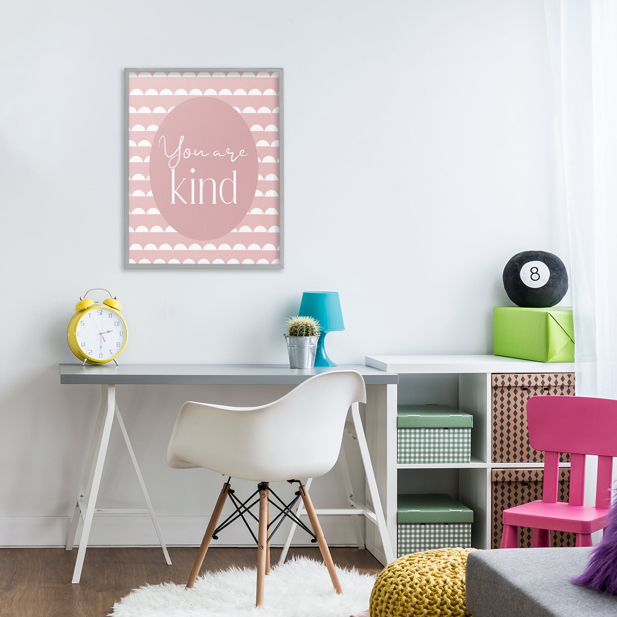 Stupell Industries You Are Kind Blush Pink Gray Framed Giclee Art, design by Christine Simpson Art