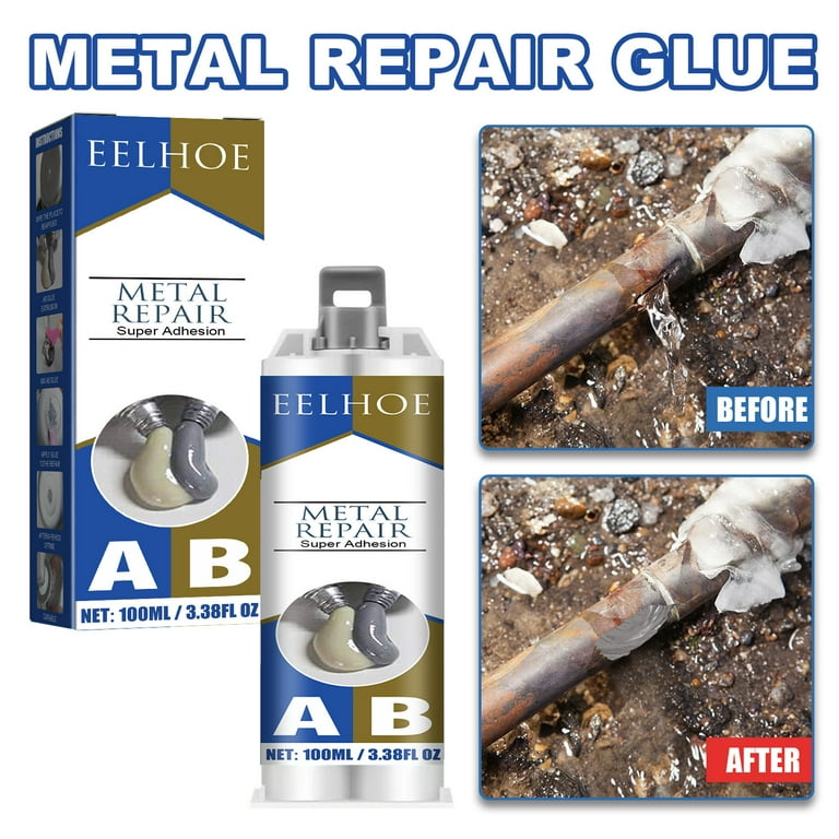 Tiitstoy 50Ml Metal Repair Glue (A&B), Industrial Heat Resistance Cold Weld  Metal Repair Paste Adhesive for Cracks