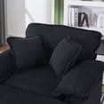 thumbnail image 4 of Aukfa 56" Corduroy Chaise Lounge, 2 Pillows, Black, 4 of 7