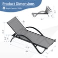 thumbnail image 4 of Walsunny 2 PCS Outdoor Chaise Lounges Chair Aluminum Reclining Patio Lounge Chairs with 5 Adjustable Position Recliner Light Grey, 4 of 7