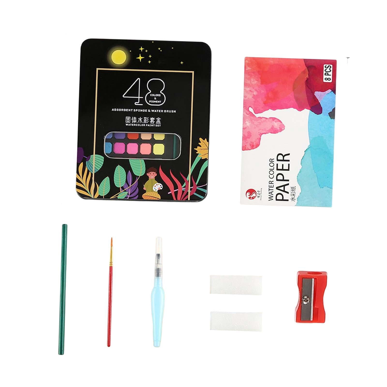 Watercolor Paint Set Pigment Paint Professional Watercolor Paper Art Portable Water Colors for Kids Adults Students Painters Beginners black