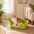 thumbnail image 2 of Semi Enclosed Cat Litter Box with High Sides, Low Entry Large Capacity Ventilate Odor Box for Indoor Cats, Senior Cats & Kittens, Easy Clean & Anti-Splashing Pet Potty 16.54''LX11.02''WX4.72''H, 2 of 7