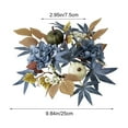 thumbnail image 3 of EUDIDV Halloween Pumpkin Decorations Thanksgiving Halloween Pumpkin Maple Leaf Berry Candle Holders Scented Wreath Decorative Ring Decorative Items Table Decorations, 3 of 7