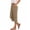 Brown women linen capri pants a1, variant on Cagogo Women Cotton Linen Capri Pants Elastic Waist with Pockets Casual Solid Basic Vacation Beach Cropped Trousers Summer Lounge, White XL