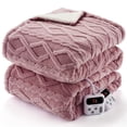 thumbnail image 1 of Eastvita Thick Tufted Sherpa Queen Heated Blanket with 10 Heating Levels/10 Time Settings/ETL Certified/Fast-Heating/84×90 Inches/Pink, 1 of 7