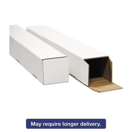 General Supply Square Mailing Tubes, 48l x 3w x 3h, White, 25/Pack -UFSSTW3348