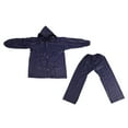 thumbnail image 3 of Impermeables para adultos conjuntos de horquilla engrosados azul marino Oxford tela reflectante rayas impermeables para hombres y mujeres conjuntos, 3 of 10