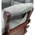 thumbnail image 5 of Adeliza Gray Microfiber Glider Chair &amp; Ottoman Set - Cherry Wood Frame, 28" Wide, for Nursery or Living Room. Cozy &amp; Smooth Gliding., 5 of 7