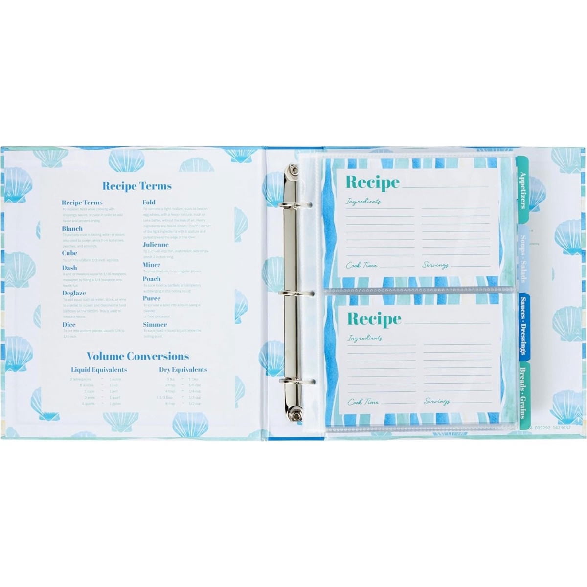 C.R. Gibson Pocket Page Recipe Binder | Coastal