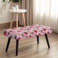 thumbnail image 4 of XYZCANDO Strawberry Pattern Rectangular Long Bench Protector, Dustproof Rectangular Long Bench Slipcover Soft Polyester Spandex Bench Seat Slipcover for Bedroom, 4 of 9