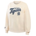 thumbnail image 3 of Women's WEAR by Erin Andrews Cream Detroit Tigers Heavyweight Crew Neck Sweatshirt, 3 of 4