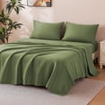 thumbnail image 2 of Sonive 140gsm Bed Sheet Set Twin, 3 Pieces Brushed Microfiber Cozy & Warm Bedding Set, Green, 2 of 8