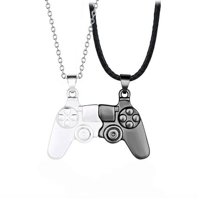 Collar con mando de juego magnético, colgante con asa de consola a juego para pareja, regalo de San Valentín para la amistad entre mejores amigos