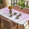 thumbnail image 3 of Purple Polka Dots Table Cloths for 3 Foot Rectangle Tables, Vintage Abstract Art Watercolor Patio Waterproof Elastic Fitted Tablecloths, Washable Rectangular Table Cover for Camping, 3 of 8