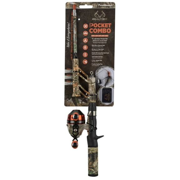 Realtree Telescopic 30" Light Action Spincast Fiberglass Rod and Reel Combo
