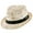 Sand, variant on Panama Jack Weaved Toyo Fedora with Striped Black Band (Ivory, Medium)